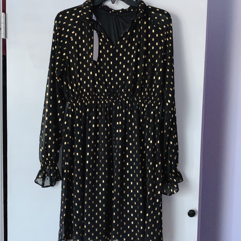 Black gold dress